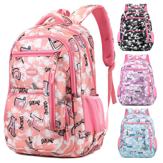 New Letter Print Backpack With Pencil Case Sweet Primary School Students Schoolbag For Girls