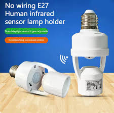 E27 Infrared Human Body Sensor Lamp Holder Led Bulb Lamp Holder Infrared Sensor Household Screw For Home Smart Life